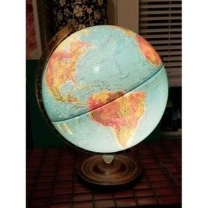 Vintage 1990 Scan-Globe A/S 12" Diameter Illuminated Globe Denmark Karl F Harig